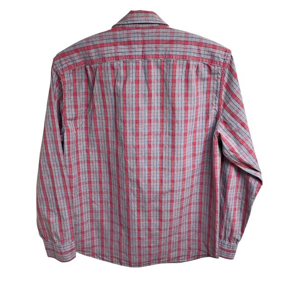 J Crew Gray Red Plaid Mid Weight Flannel Button Down Shirt - Picture 8 of 10